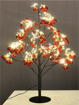 Avilo Pre-Lit Illuminated Red Bauble Christmas Tree – Festive Table-Top Decoration