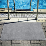 Vinsani Microfibre Bath Mat, 60 x 90cm – Ultra Soft Dense Fluffy Bathroom Mat, Light Grey