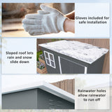 Outsunny 8.5x6ft Galvanised Steel Garden Shed with Foundation Kit, Window & Vents – Lockable Storage, Dark Grey