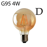 LEDSONE G95 E27 4W Dimmable LED Filament Bulb – Edison Style Vintage Amber, 2700K Warm White