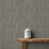 Arthouse Japandi Grasscloth Wallpaper – Textured Paste the Paper Wall Covering, Navy and Gold