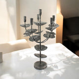 Flower-Shaped Art Deco Metal Candelabra, 57cm Tall – Elegant Table Centrepiece Candle Holder
