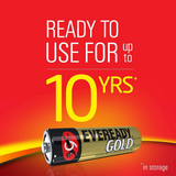 Eveready Gold Alkaline AAA/LR03 Batteries, 8 Pack (4 + 4) – Long Shelf Life Power for Remotes & Toys