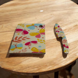 23cm Non-Slip Chopping Board with Knife – Compact Non-Stick MDF Kitchen Prep Board