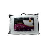 Sarah Jayne Ultrabounce Satin Stripe Hollowfibre Pillow Pair with Cotton Case – Bedding Set of 2