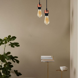 LEDSONE Industrial Rose Gold Pendant Light Fitting with E27 Holder & 95cm Cable – Dimmable Retro Light Kit