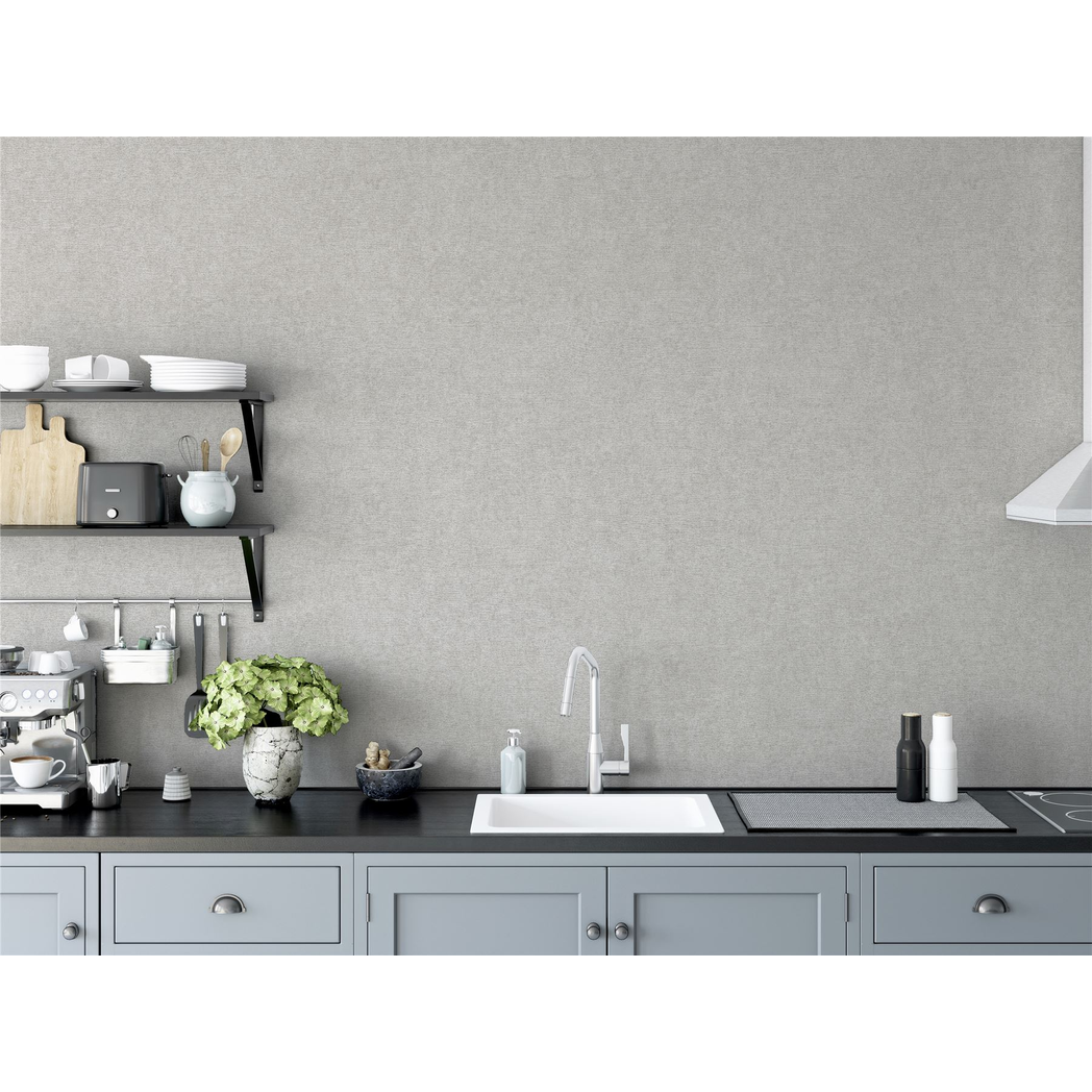 Arthouse Barcelona Plain Subtly Textured Wallpaper – On-Trend Matt Grey for Living Rooms, Halls & Bedrooms