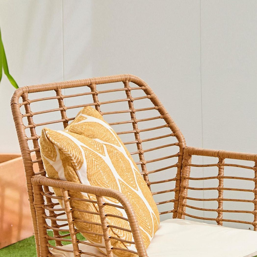 Neo 4-Piece Wicker Bamboo-Style Garden Sofa Set with Table and Chairs – Indoor and Outdoor Rattan Furniture