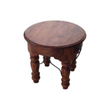 AcaciaHome Round Wooden Dining Table – Classic Design for Dining, Kitchen or Living Room, Deep Brown