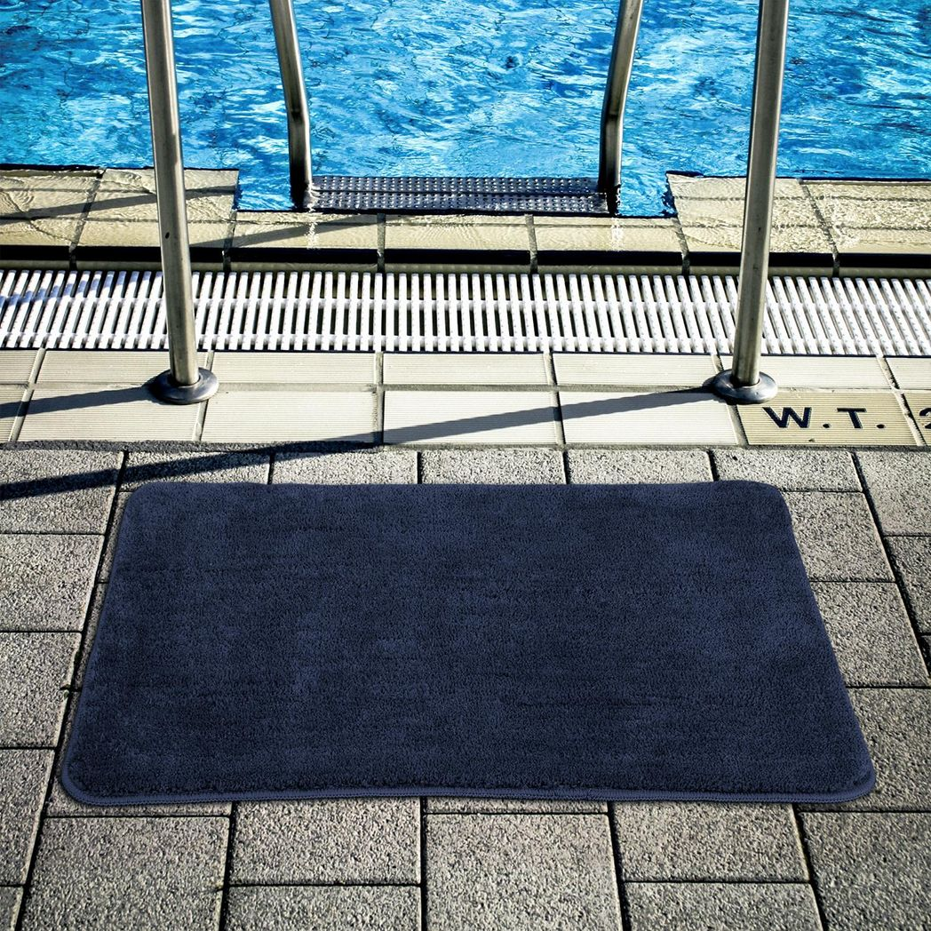 Vinsani Ultra-Soft Microfibre Bath Mat, 50 x 80 cm – Dense, Fluffy Bathroom Mat, Navy