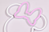 YELLOWPOP Disney Minnie Mouse LED Neon Wall Light – 250 Lumen USB Powered Sign, White Glow, Gift Boxed