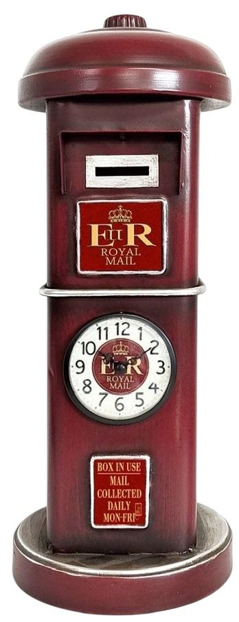 AcaciaHome Red London Postbox Mantel Clock with Silent Sweep Movement – Quiet Tabletop Timepiece