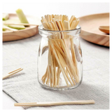 ECO Connection Pack of 50 Disposable Natural Bamboo Skewer Forks – Double Prong Party & Buffet Food Picks