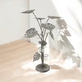 Silver Flower-Shaped Metal Candelabra, 74cm Tall – Art Deco Dining Table Centrepiece