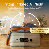 Huddle Never Deflate Air Bed with Dual-Action Pump, Comfort Dial & Nightlight – Single