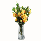 Gold Rim Smoke Grey Glass Vase, 28cm – Stylish Home Decor Flower Vase