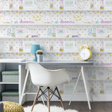 Arthouse Girl's Life Wallpaper with Hearts, Rainbows & Flamingos – Glitter Gel Bedroom Feature Wall, Multi