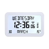 Avilo Backlit Full Disclosure Radio Controlled Clock with Easy-Read 2.5cm Digits – 6 Languages, White