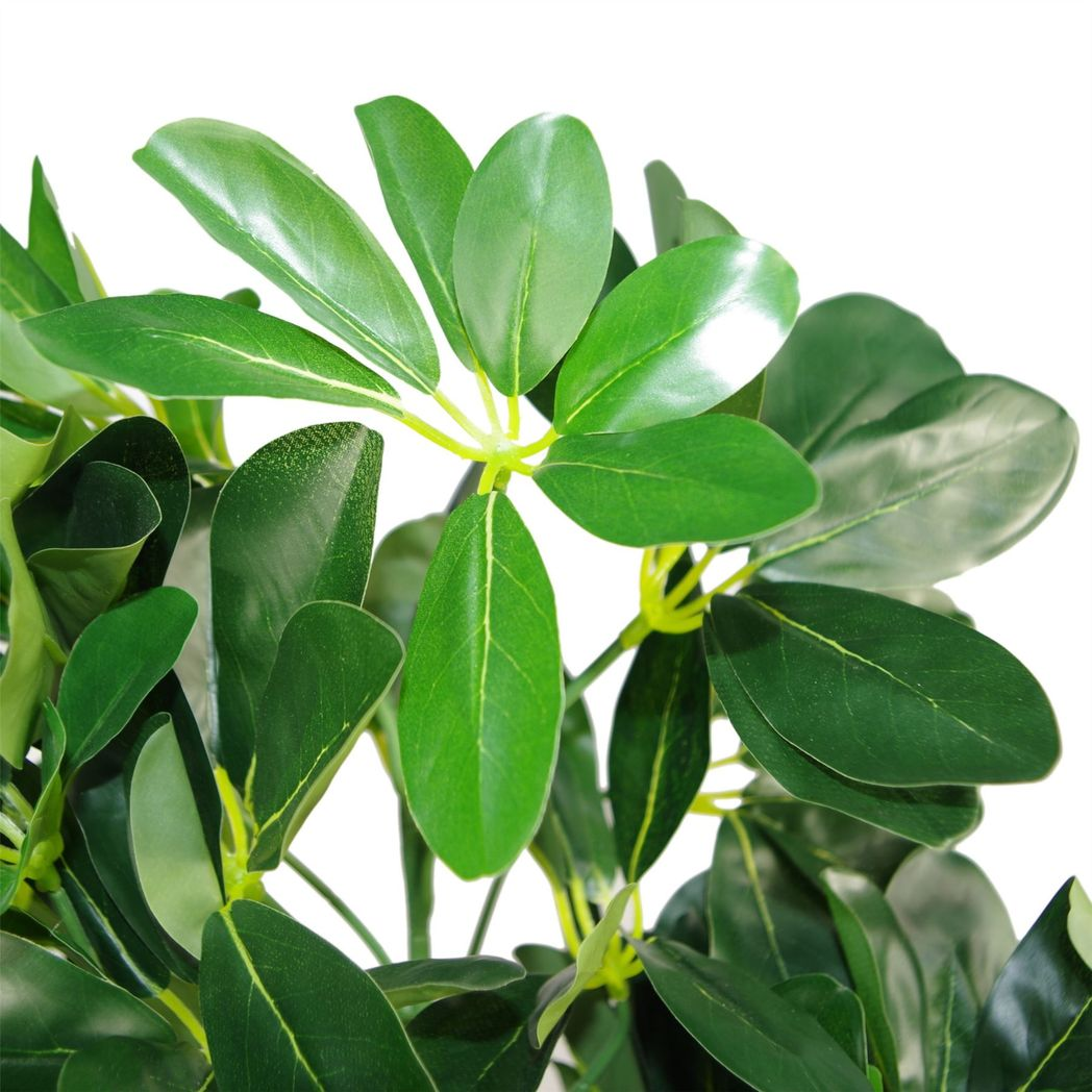 95cm Artificial Umbrella Tree – Realistic Dark Green Ficus Plant in Pot, Wired Stems