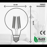 Ledsone 10 Pack G125 Vintage Edison LED Bulbs, 8W E27 – Dimmable Amber Glass, Warm White 2700K