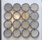 118 x 118cm Silver Frame Wall Mirror – Handcrafted Hand Finished Design with Hanging Hook