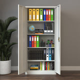 Vinsetto Lockable Metal Filing Cabinet with 2 Doors & 4 Adjustable Shelves – Tall 175cm Office Storage