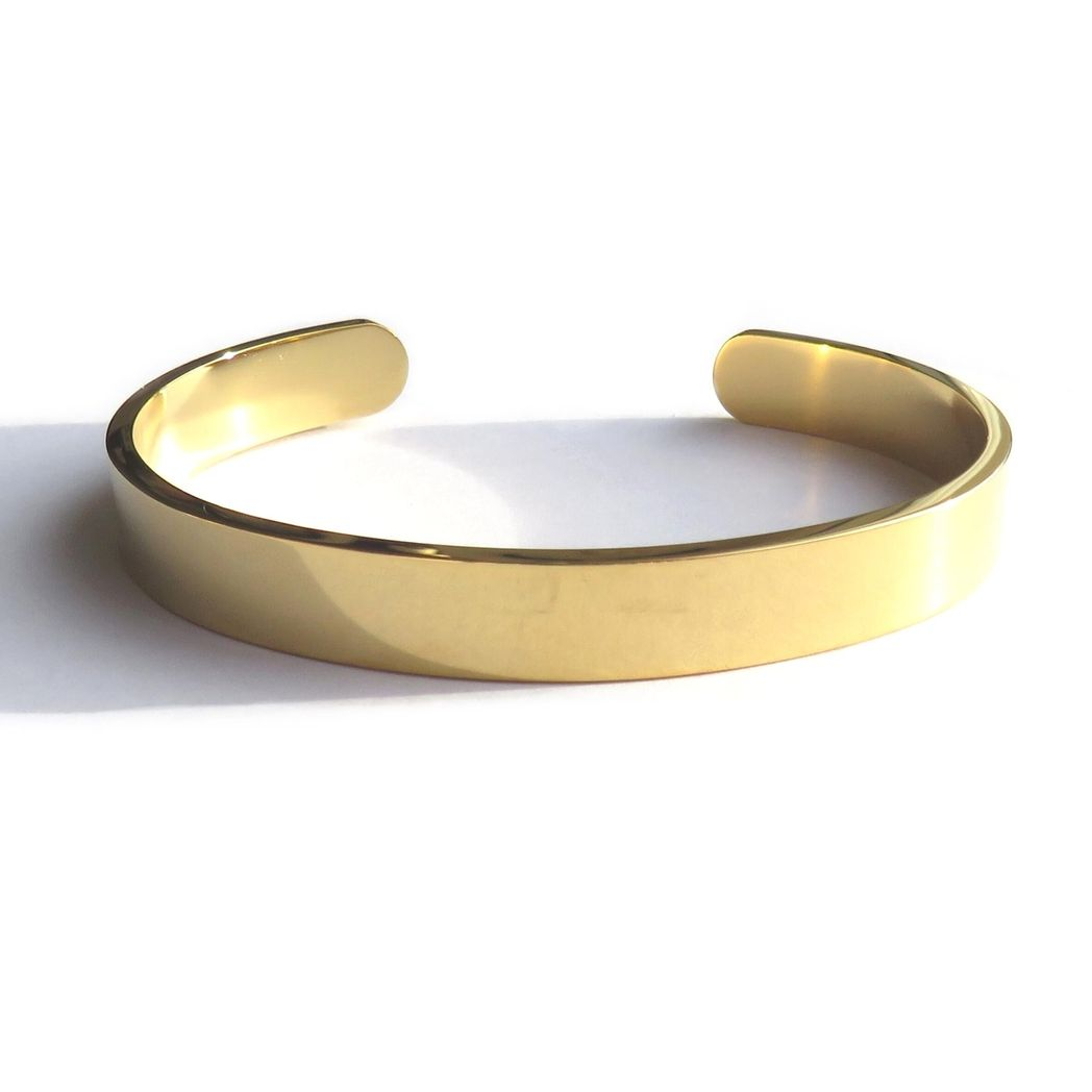 Aye Do Gifts Solid Stainless Steel Bangle – Unisex Gold Coloured Adjustable Gift Bangle