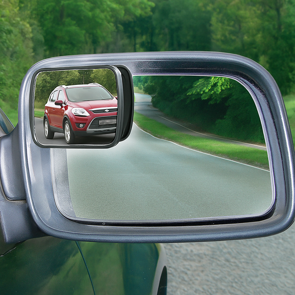 Adjustable Blind Spot Mirrors, Set of 2 – Stick-On Concave Car Mirrors, Black