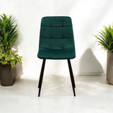 AcaciaHome Velvet Padded Dining Chair with Metal Legs