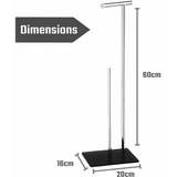 Free-Standing Toilet Roll Holder & Storer with Tempered Glass Base – Modern Stainless Steel Finish