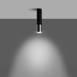 Sollux Lighting Loopez Modern Steel Ceiling Lamp with GU10 Bulb Fitting – Black and Chrome