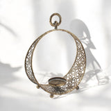 Moroccan-Style 32cm Gold Metal Candle Holder – Art Deco Home Decor Centrepiece