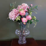 35cm Clear Bubble Glass Vase – Decorative Home Accent, Clear