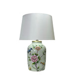 AcaciaHome 44cm Floral Ceramic Table Lamp with Drum Shade – Bedroom & Living Room Lighting