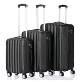 3 Piece Lightweight ABS Spinner Luggage Set with Carry-On Case, 360° Wheels & Telescopic Handles
