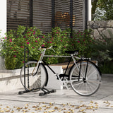 SPORTNOW Vertical & Horizontal Bike Rack for 6"–28" and 700c Bikes – Steel Bicycle Storage Stand, Black