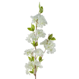 Leaf Design UK Pack of 6 Artificial Blossom Stems with Silk Flowers – 100cm Floral Decor, White