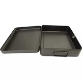 A4 Security Lock Box with Folding Carry Handle & 2 Keys – Powder-Coated Steel Cash and Document Safe Chest