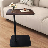 Adjustable C-Shaped Sofa Side Table with 360° Rotating Top, 45–80cm Height – Laptop End Table, Walnut Wood