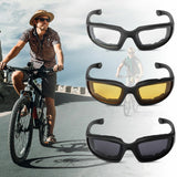 3 Pack Motorcycle Riding Glasses – Padded, Wind Resistant, UV400 Polycarbonate Lenses, Grey, Clear and Yellow