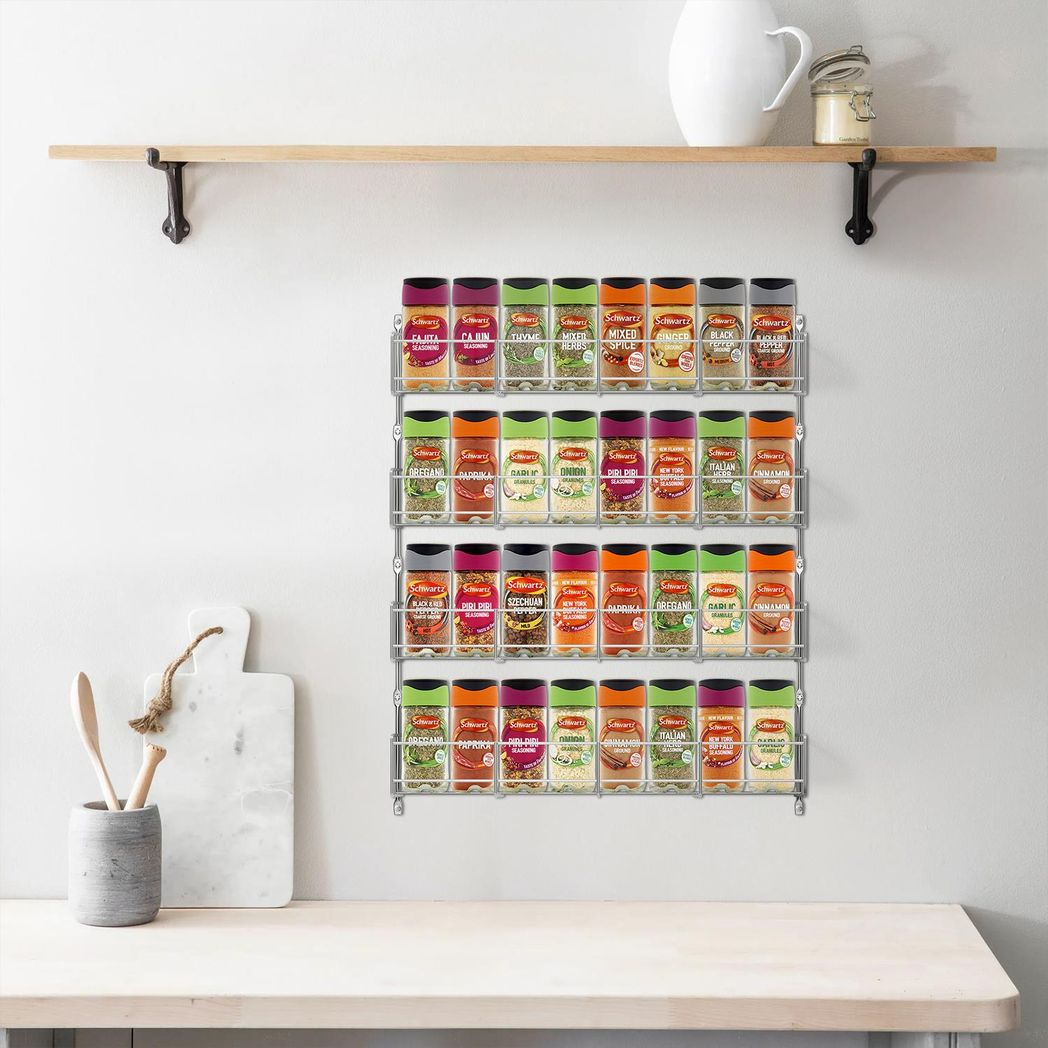 Vinsani 4 Tier Herb and Spice Rack – Neat Kitchen Storage Organiser for Herbs and Spices
