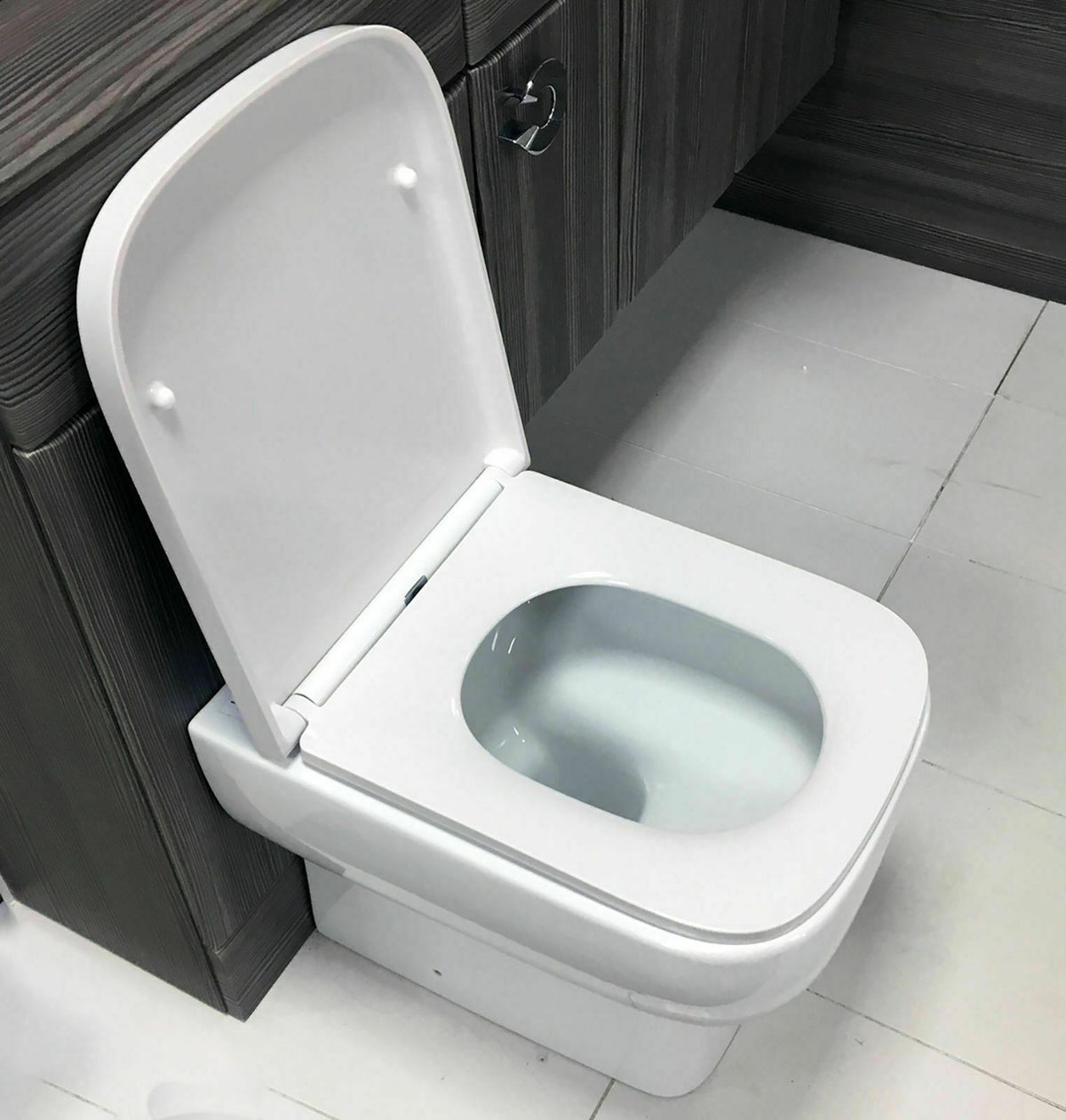 Soft Close Square Toilet Seat with Quick Release & Top-Fix Hinges – Anti-Bacterial, Heavy Duty, Gloss White