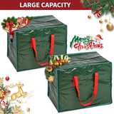 Vinsani Christmas Baubles and Tinsel Storage Bag – Holiday Decoration Organiser for Ornaments and Gift Wrap