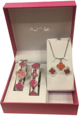 Paul Salatini Ladies Bling Watch Gift Set – Pink Dial, Silver Bracelet