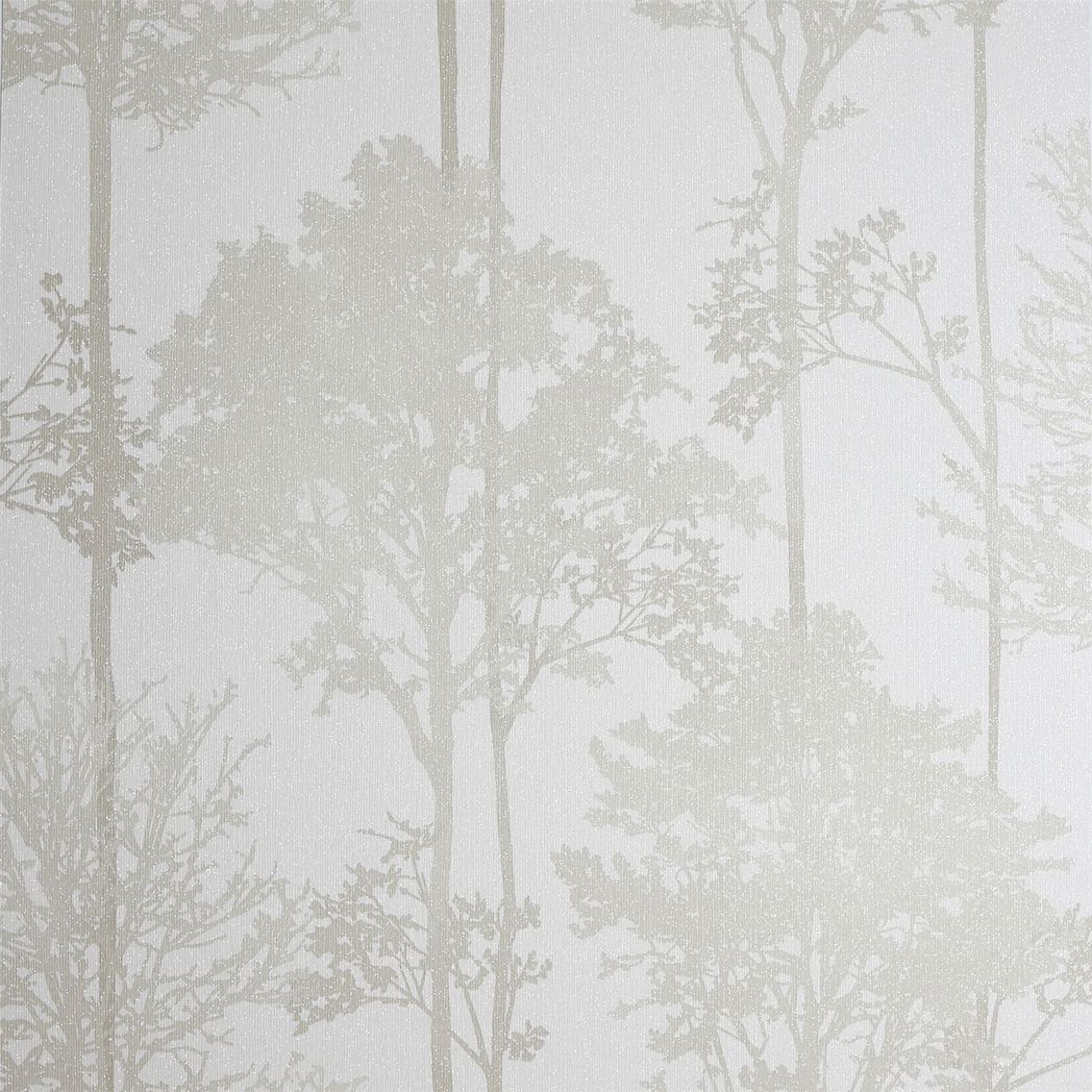 Arthouse Stardust Tree Glitter Vinyl Wallpaper – Gold Tree Silhouettes, Hardwearing Textured Design, Neutral
