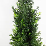 Leaf 120cm (4ft) Artificial Cedar Cypress Topiary Tree – UV Resistant, Metal Stem, Indoor & Outdoor Use
