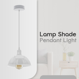 White Dome Metal Pendant Shades, 21cm – 2 Pack