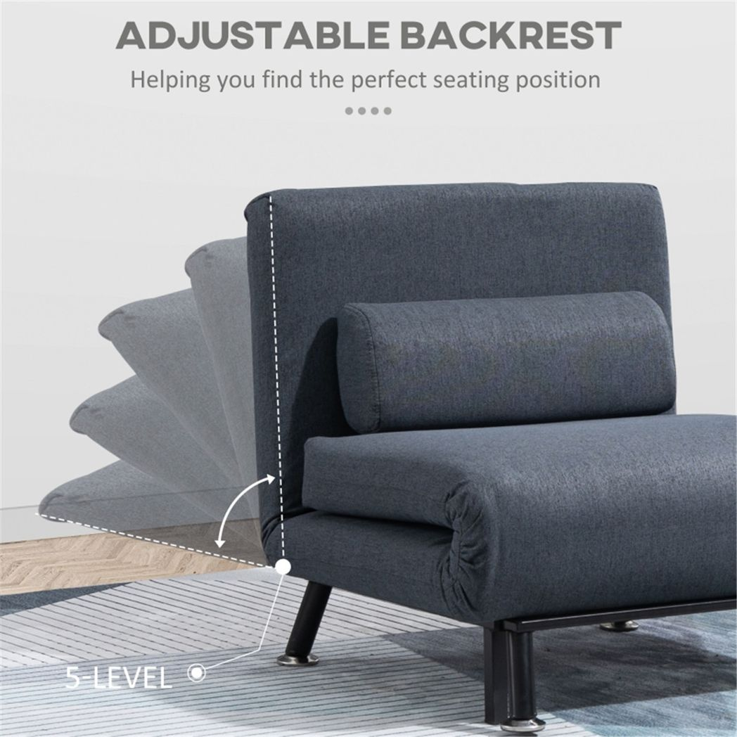Black 3-in-1 Chair Bed pillow detail