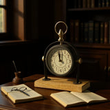 Silent Sweep Black Mantel Clock with Easy-to-Read Face – Quiet Tabletop Timepiece for Bedroom & Office