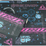 Arthouse Gamer Video Glitch Wallpaper with Neon Style Signs – Gaming Room, Play Room or Den, Pink